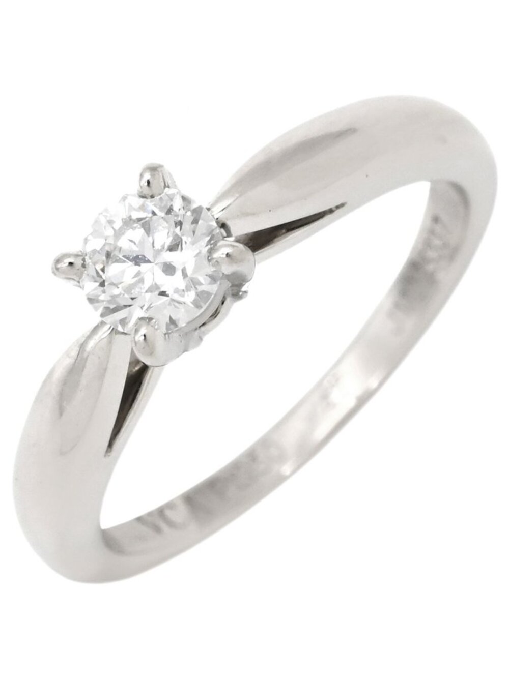 Van Cleef & Arpels Ring Bonheur Solitaire Platinum Silver 47 Diamond